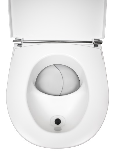 A urine diverter in a separett tiny campervan composting toilet