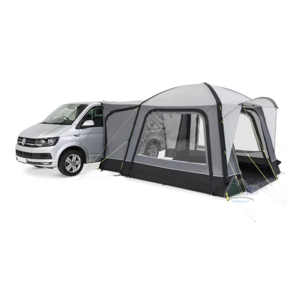 A small grey drive away awning for a campervan