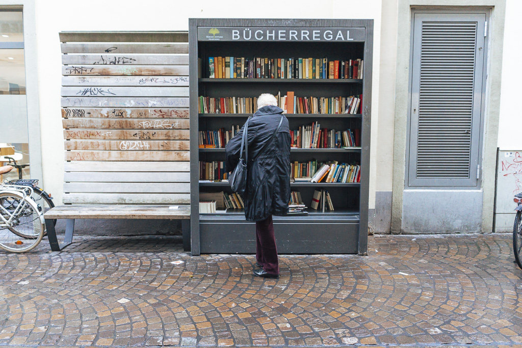 A bookcase of free books in heidelberg