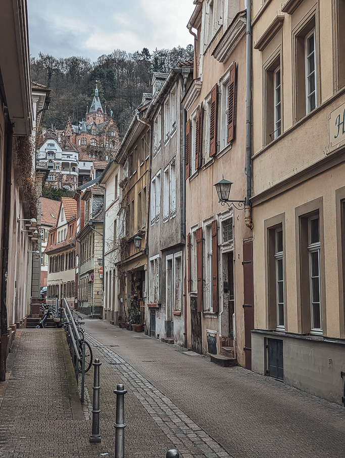 Cobbled streets in the Old Town in Heidelberg
