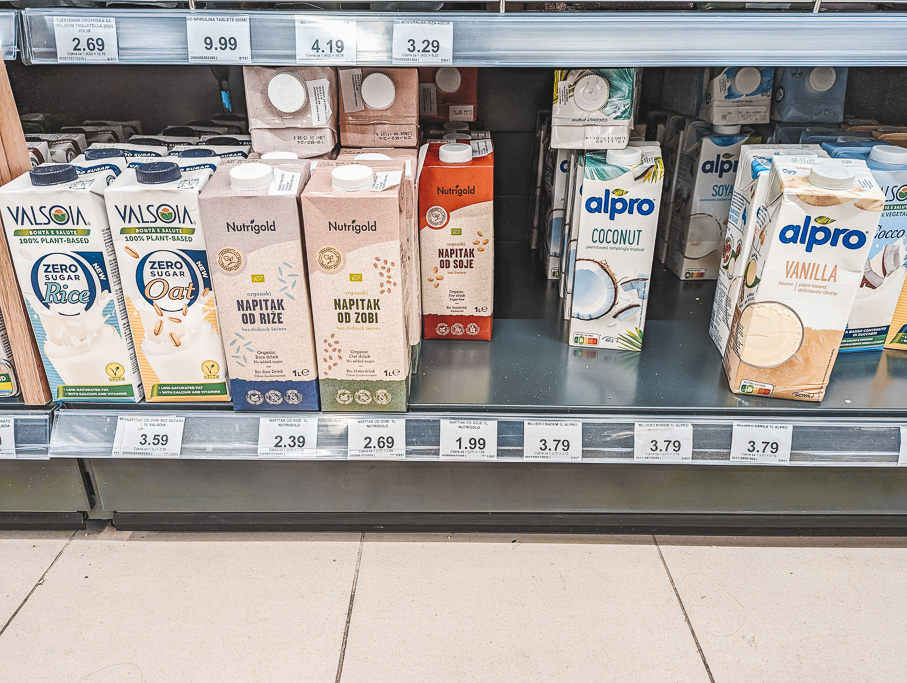 High cost of plant milk in Croatia